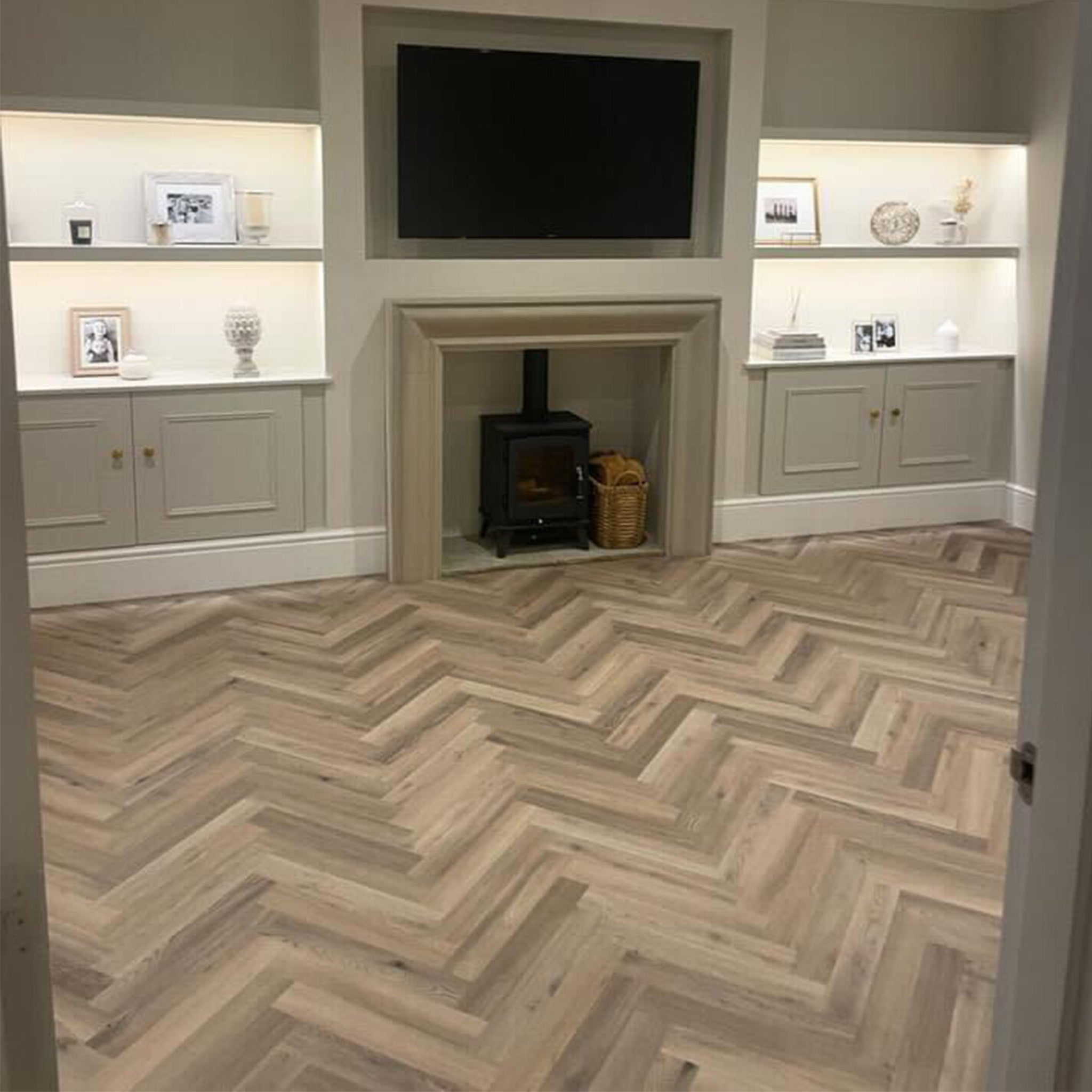 Naked Blond Oak 2mm Herringbone Waterproof LVT - Floor Street