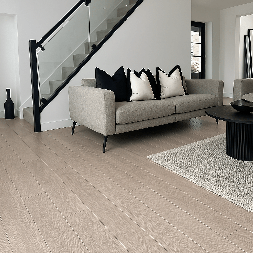 Pearl Oak 12mm Straight Laminate - Floor Street