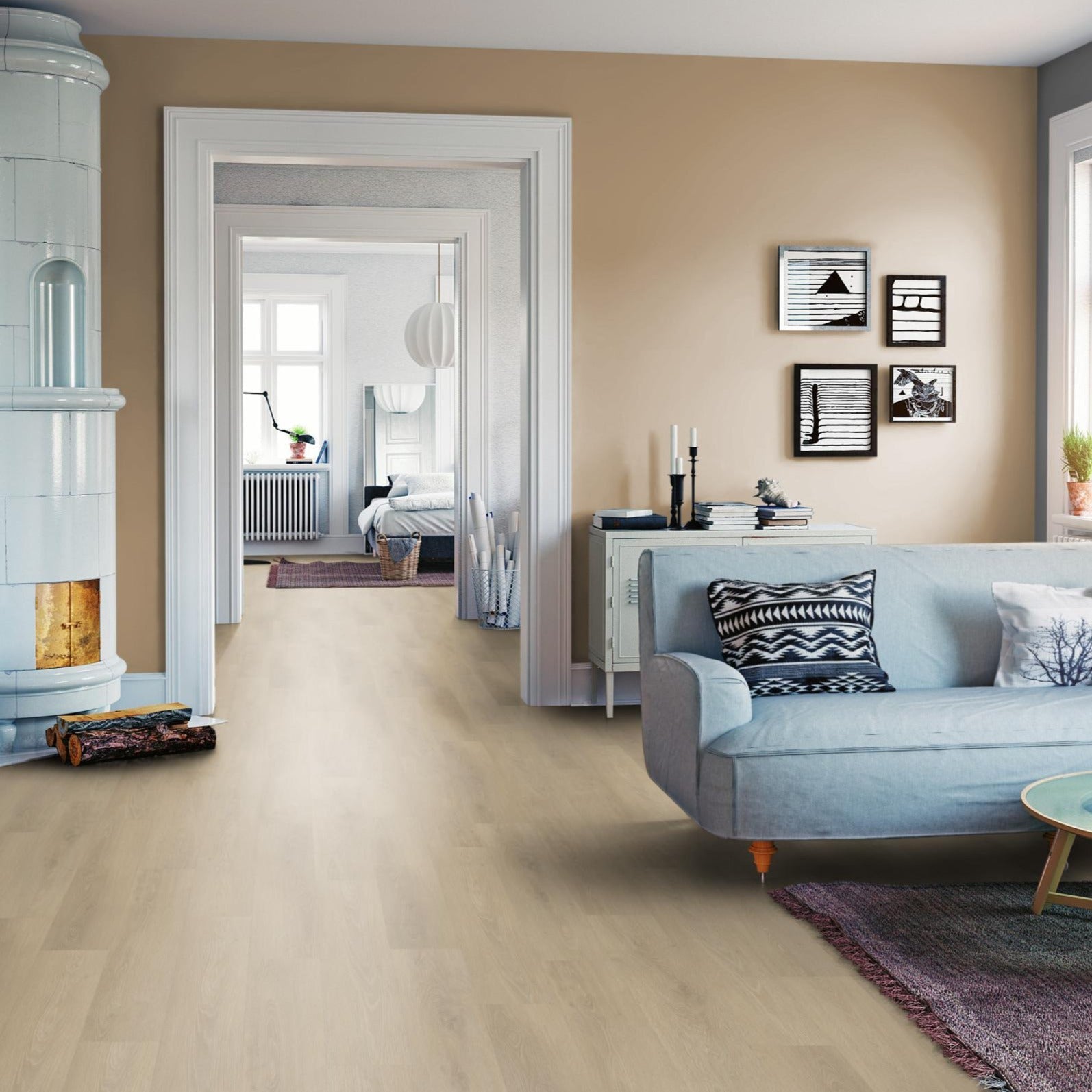 Popcorn Oak Straight Waterproof Click Vinyl - Floor Street