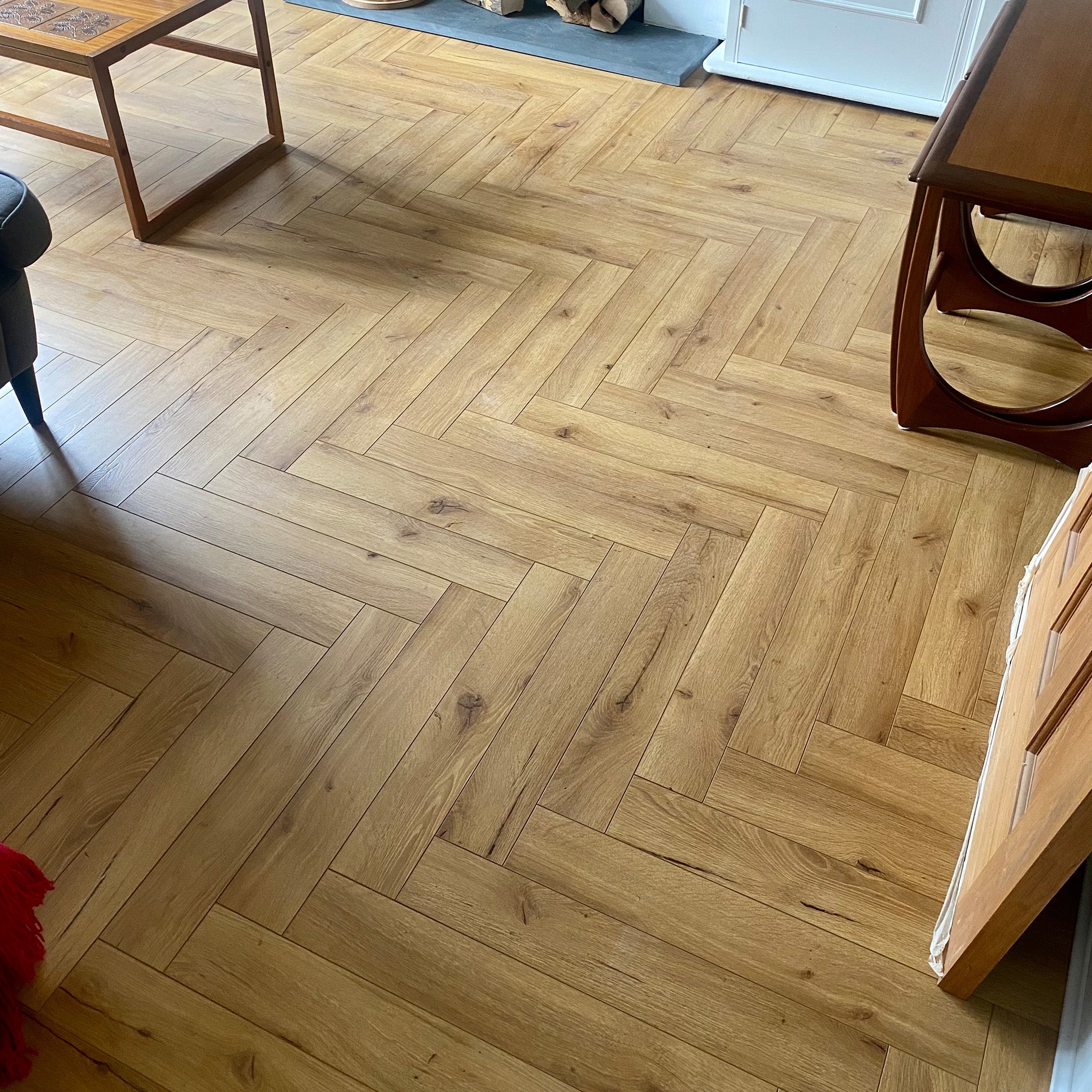 Pure Wood Oak 12mm Herringbone Laminate - Floor Street