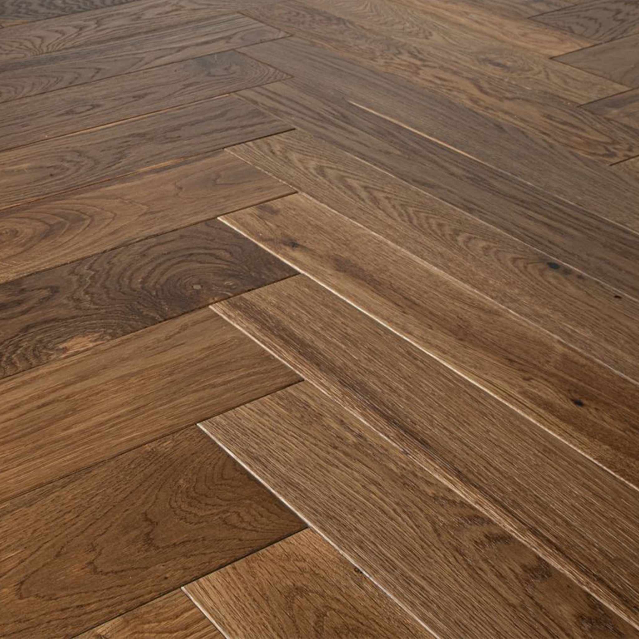 Smoked Brushed & Lacquered 18/5 x 100mm Herringbone Engineered - Floor Street