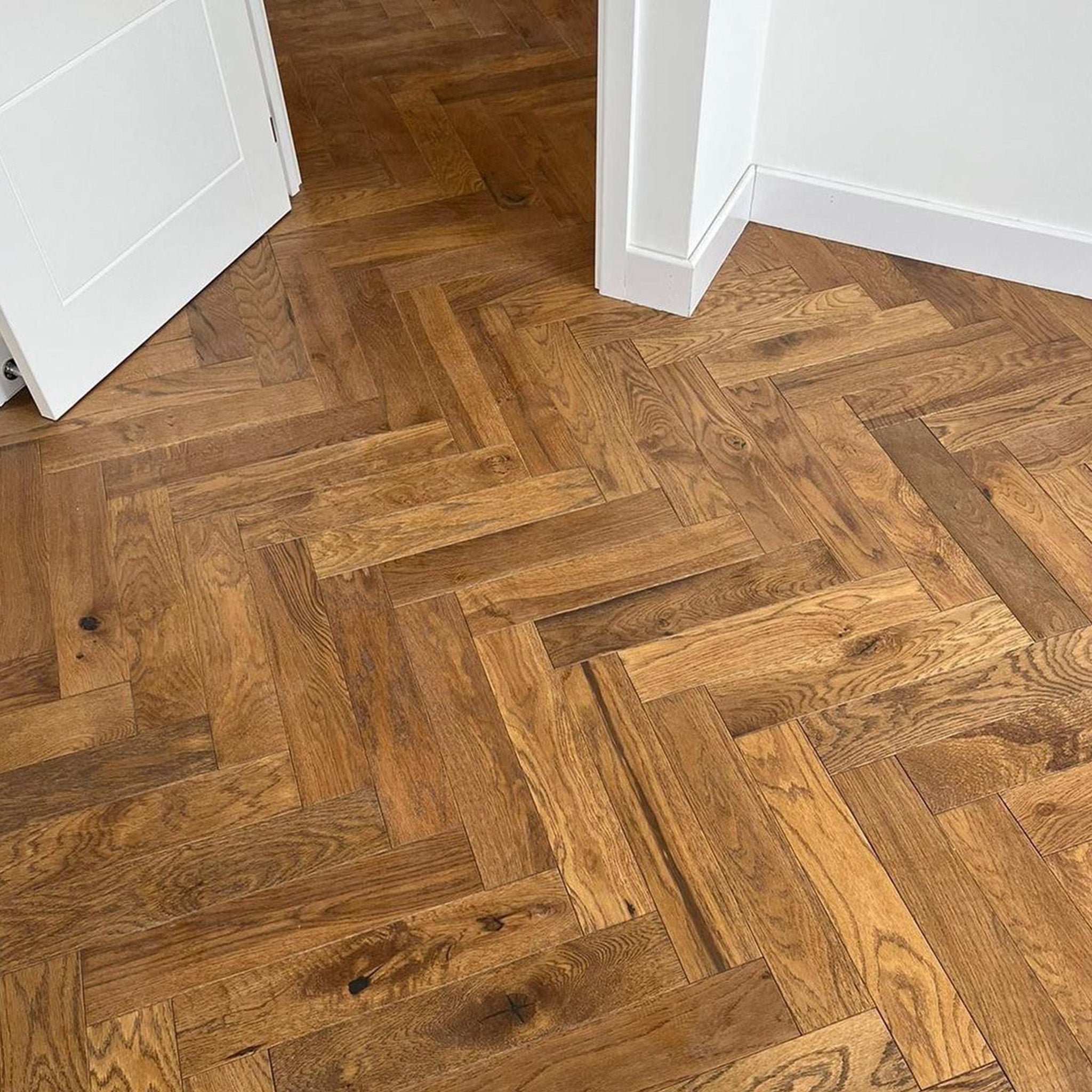 Smoked Brushed & Lacquered 18/5 x 100mm Herringbone Engineered - Floor Street