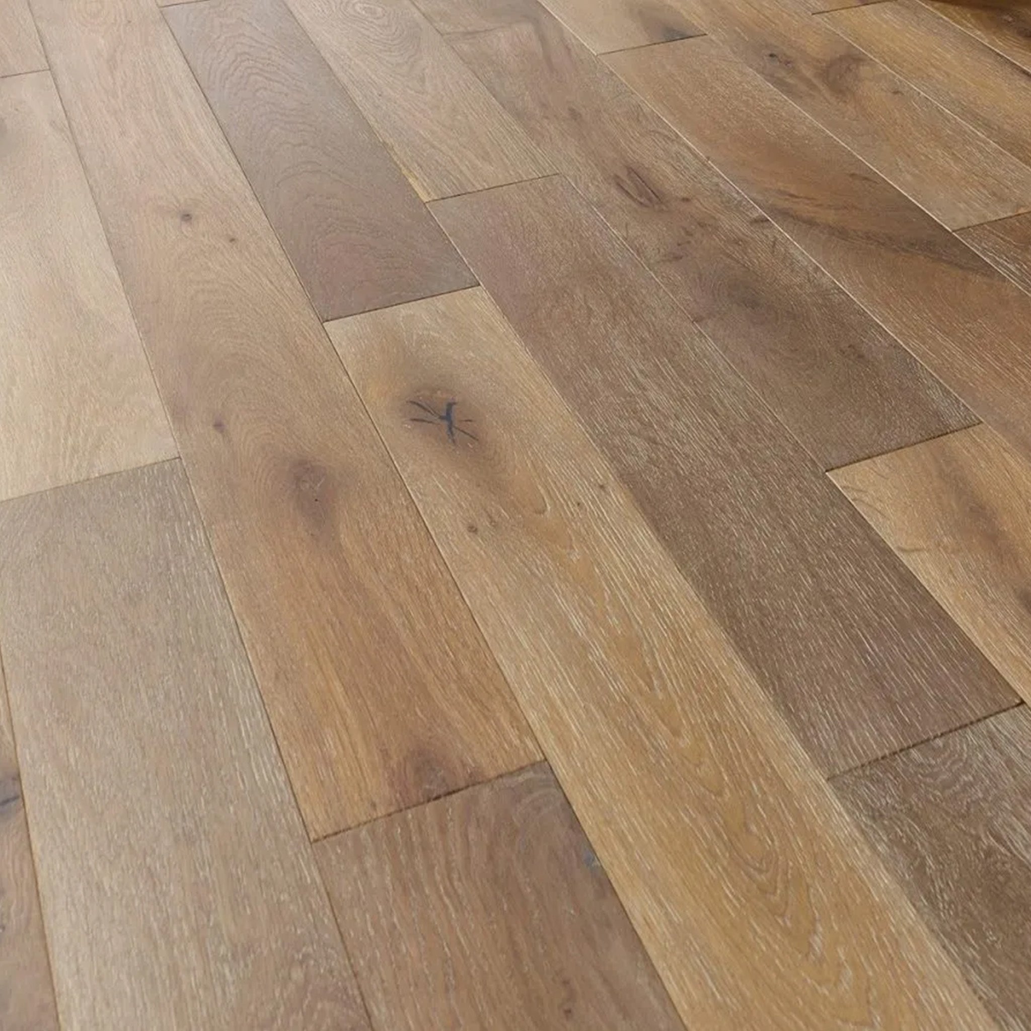 Smoked Grey Brushed & Oiled 14/3 x 125mm Straight Engineered - Floor Street