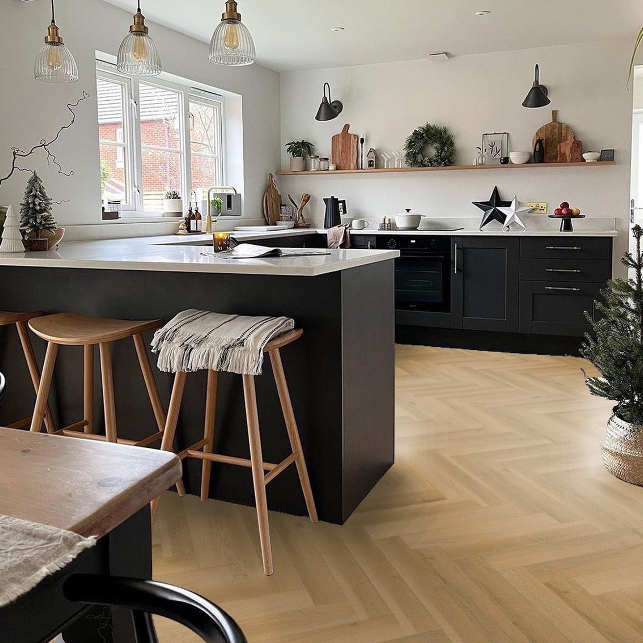 Soho Oak 12mm Herringbone Laminate - Floor Street
