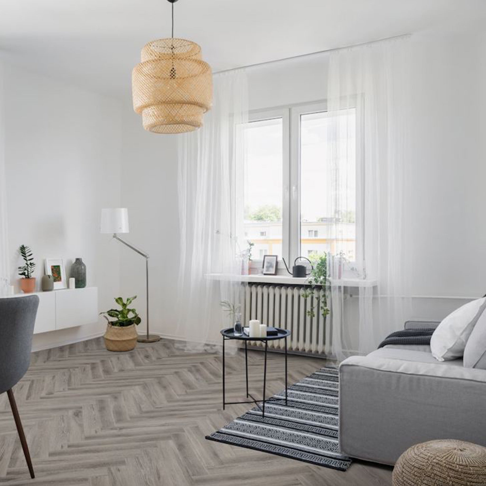 Stonehenge Oak Herringbone Waterproof Click Vinyl - Floor Street