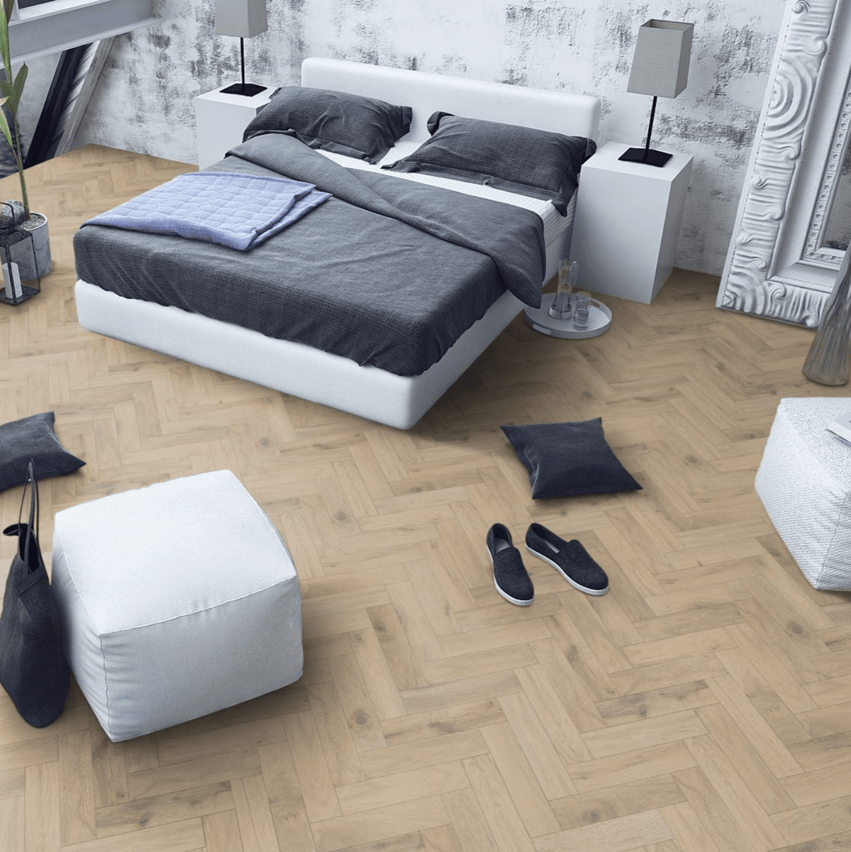 White Sundays 15/4 x 90mm Herringbone Engineered - Floor Street