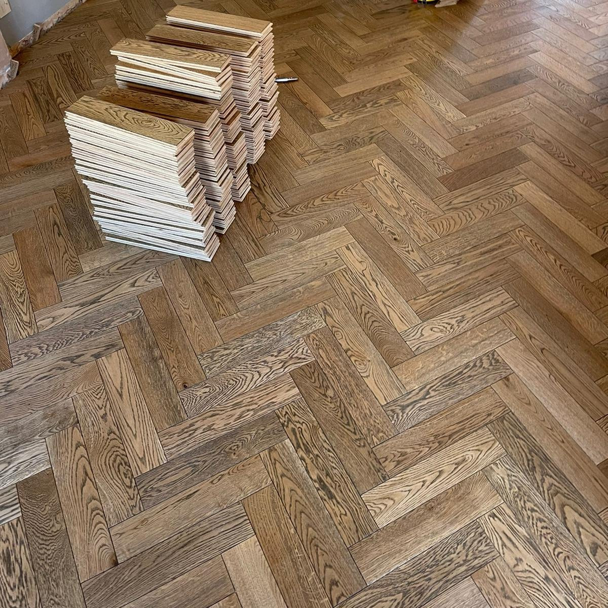 Worn Oak 20mm Herringbone Engineered - Floor Street