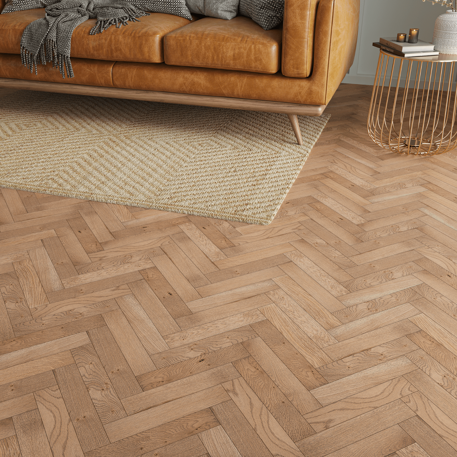Worn Oak 20mm Herringbone Engineered - Floor Street